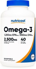 Nutricost Omega 3 Fish Oil - 2500MG, 120 Softgels (40 Serv) - 3x Strength picture