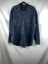 Guess Georges Marciano Denim Shirt USA Embroidered Men’s Size XL Missing Button picture