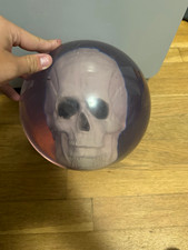 Ebonite 15 lb Purple/White Skull Design Undrilled Ten-Pin Bowling Ball picture