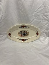 French Plate  OBERNAI SARREGUEMINES Dancers in Town Square Dish  H LOUX  BOX HGl picture