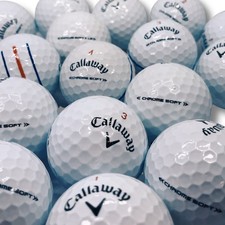 50 Near Mint AAAA White & Triple Trac Callaway Chrome Soft Used Golf Balls picture