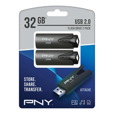 PNY 32GB Attaché USB 2.0 Flash Drive 2-Pack (BRAND NEW & FACTORY SEALED) picture