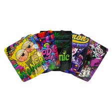 100pcs 3.5g Mixed Holographic Mylar Bags Smell Proof Resealable Zipper Pouches picture