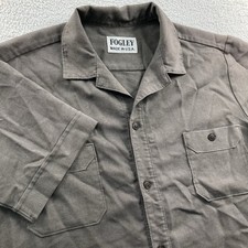 Vintage AA Fogley Cuban Guayabera Camp Shirt Mens XL Brown Button Made in USA picture