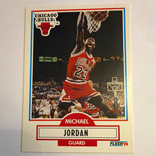 1990-91 Fleer Michael Jordan Chicago Bulls #26 Black Line Bio Var picture