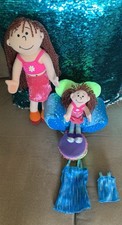 Rare Vintage Nostalgic Huggabaloos My Sister Set-2 Groovy Dolls/Furniture in Box picture
