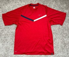 Vintage Nike NikeFit Dry Men's M Red Colorblock Breathable Crew Neck Tee Logo picture