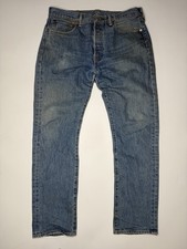 Vintage Levi’s 501 Distressed Button Fly Denim Jeans 33 x 32 picture