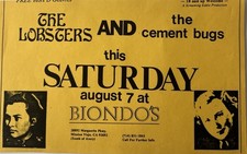 Vintage The Lobsters Cement Bugs Punk Rock Flyer Biondo’s Mission Viejo CA picture