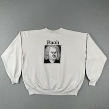 Vintage Front Bach Pun Sweatshirt Crewneck Mens XL Novelty Johan Sebastian Bach picture