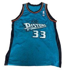 Vintage 90s Grant Hill Detroit Pistons Champion Authentic Jersey Size LARGE FAIR picture