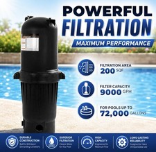 XtremePowerUS 200 Sq Ft In-Ground Pool & Spa Cartridge Filter Tank Easy Clean picture