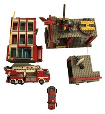 LEGO 60110 Fire Station - Incomplete As-Is w/ Minifigures Truck Helicopter picture