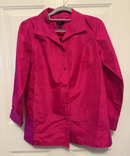 Talbots Women’s Pink Satin Silk Button-Up Collared Long Sleeve Shirt Size 4 picture