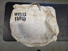 Wells Fargo Vintage Canvas Money Bag 1970s Heavy Duty Stecil Rivet Made in USA picture