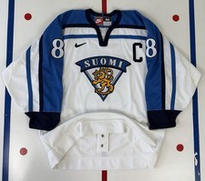 Teemu Selanne Authentic Team Finland 2002 Vintage Olympics Hockey Jersey Nike 48 picture