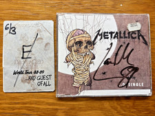 Metallica Lars Ulrich Signed CD Metaliica-One Single with Guest Pass METCD5 1989 picture