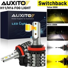 AUXITO Switchback H11 H16 H8 LED Fog Light Bulbs Dual Color 3K Yellow 6K White picture