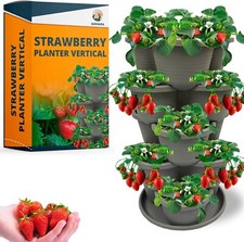 Planter Strawberry Vertical Stackable Tower 5 Tier Herb Outdoor Indoor Gardening picture