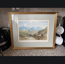 Large Antique Framed Print The Road to the Mountains By David Cox Will Henderson picture