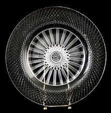 Antique Steuben ABP 8.5 in Cut Glass Plate Brilliant Cut Hobstar Starburst Clear picture