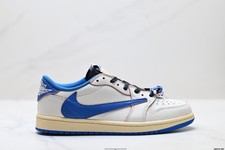 Travis Scott x Air Jordan 1 Low DM7866-104  White and blue casual shoes picture