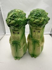 Vtg  Anthropomorphic Celery Salt Pepper Shakers Made In Japan Mid Century picture