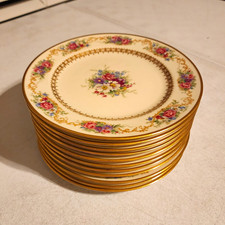 Set of 11 Antique French Porcelain 7.5 Dessert Plates Bailey Banks & Biddle Gold picture