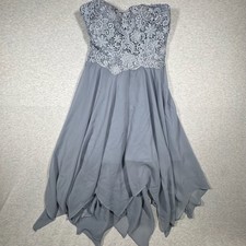 JJ's House Evening Dress Blue Lace Chiffon Asymmetrical picture