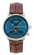 Zeppelin 100 Jahre Mediterranee Moonphase Blue DIal Quartz 96373 Mens Watch picture