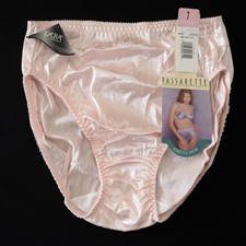 NEW Vassarette VTG 90s Second Skin Stretch Satin High Cut Brief Panty LARGE picture