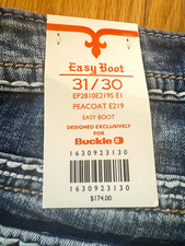 Rock Revival Peacoat Bootcut Jeans Blue Medium Wash Embroidered 5-Pocket picture