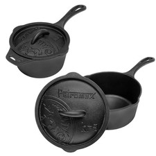 Petromax Cast Iron Saucepan and Basting Lid, Frying Pan for Stove or Campfire picture
