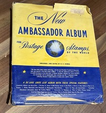 Vintage H.E. Harris “The New Ambassador Album” World Stamp Collection Lot picture