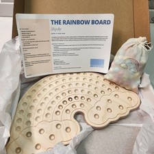 Blueberry & Third Wooden Rainbow Activity Board Montessori Sensory Toy USA Made picture