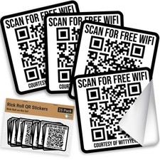 Witty Yeti 2x2 in. Fake Wifi Prank Ad-free QR Code Stickers, 25 Pack picture