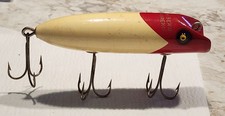 Vintage South Bend Oreno Fishing Lure Red And White 3 Hooks 4” picture