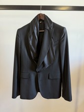 JOHN GALLIANO 12ss Runway Black Wool Tuxedo Shawl Lapel Jacket Size 46 picture