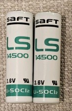 2x Saft LS14500 AA 3.6V Lithium Battery 2.6Ah PLC Meter Alarm Backup Tested picture