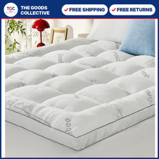 King Size Memory Foam Mattress Topper - Bamboo Viscose, Cooling & Comfort picture