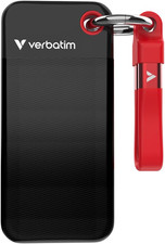 Verbatim Pocket SSD 128GB External SSD USB 3.2 Gen2 to 1000MB/s Black Red picture