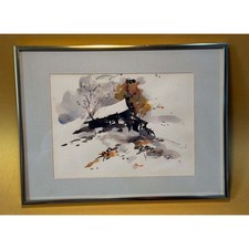 2 Virginia Dicken Original Watercolor Landscape Paintings Framed picture