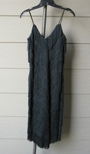VINTAGE 80s Joy Stevens Black Tiered Fringe Flapper Gatsby Style Dress Size XS picture