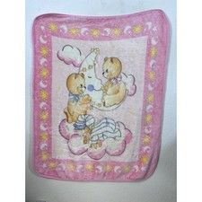 Novatext Baby Blanket Kids Pink Vintage 90s Celestial Bear Moon Sun Stars Fleece picture