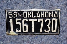 1959 Oklahoma TRUCK License Plate picture