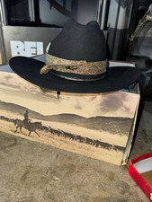 Vintage Stetson Stetson Stock Black Western Cowboy Hat w/ Patterned Hatband new  picture