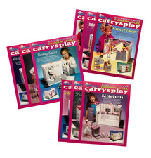 Vtg Plastic Canvas Fashion Doll Carry & Play Booklets Needlecraft Shop Lot of 9 picture