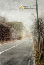 Original Watercolor Autumn Town European Street Cityscape Urban Landscape Art picture