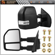 L+R Side Towing Mirrors For 2017-2019 Ford F-250 F250 W/Heated Turn Signal Black picture