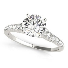 14k White Gold Diamond Engagement Ring With Single Row Band (1 3/4 cttw) picture